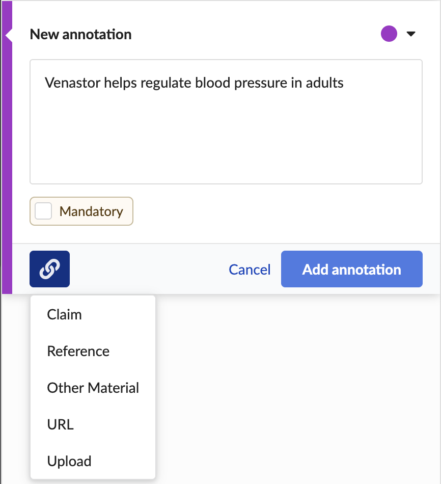 Add Annotation with Chainlink Icon Options Exposed.png